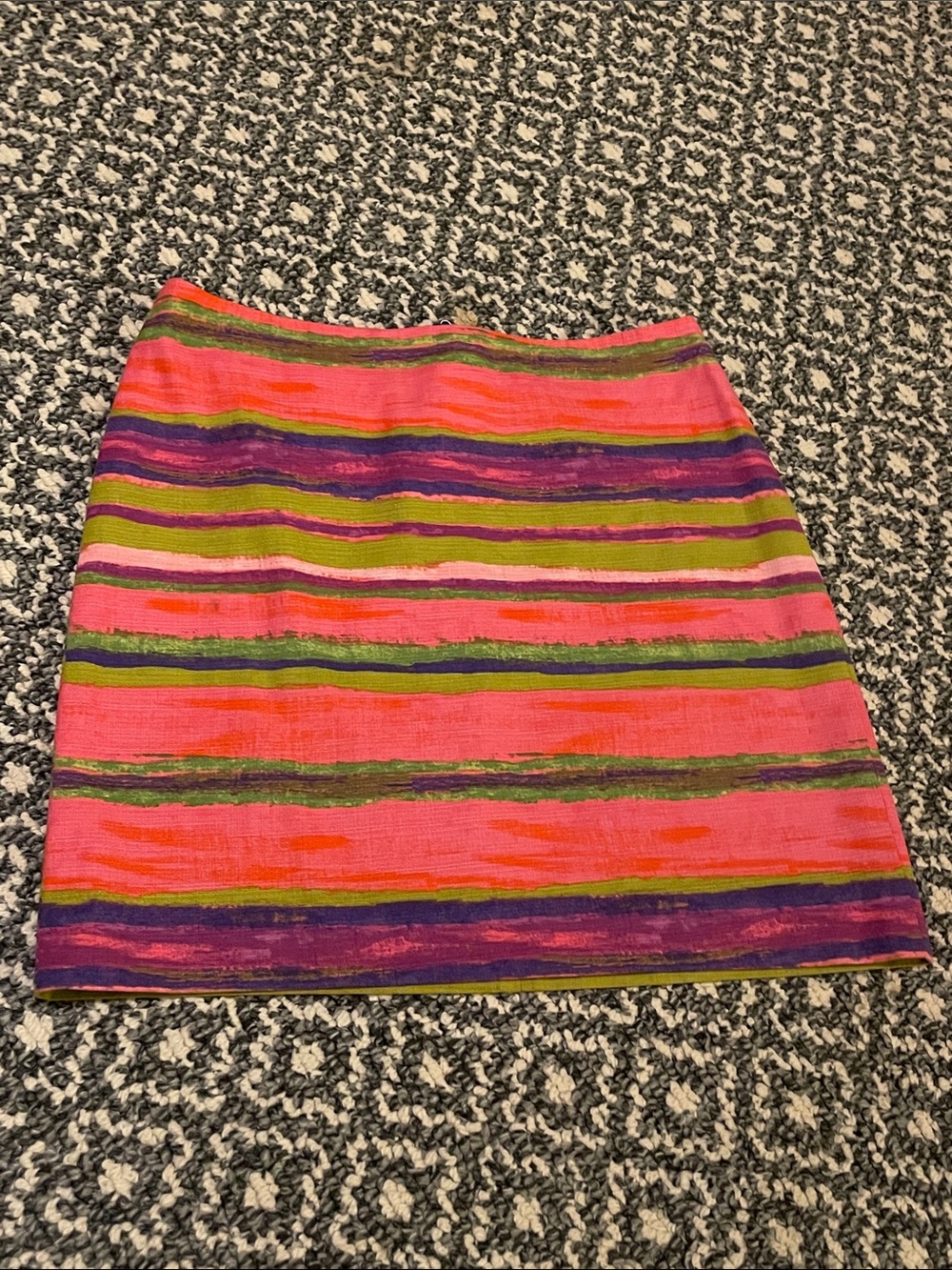 Ann Taylor Pink Multi-Stripe Mini Skirt